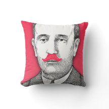 Vintage Gentleman mit lustigem rosa Schnurrbart