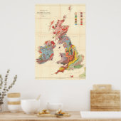 Vintage geologische Karte der Britischen Inseln (1 Poster (Küche)