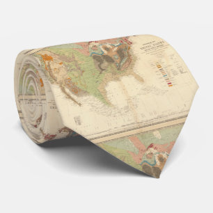 Vintage-Geologische Karte der Vereinigten Staaten Krawatte