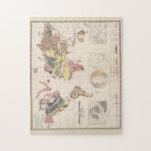 Vintage geologische Karte der Welt (1856) Puzzle (Vertikal)