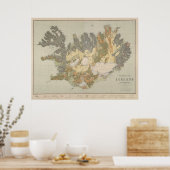 Vintage geologische Karte Islands (1901) Poster (Küche)
