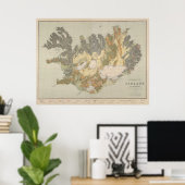 Vintage geologische Karte Islands (1901) Poster (Heimbüro)