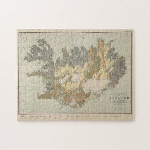 Vintage geologische Karte Islands (1901) Puzzle
