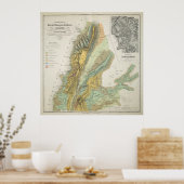 Vintage geologische Karte Libanons (1842) Poster (Küche)