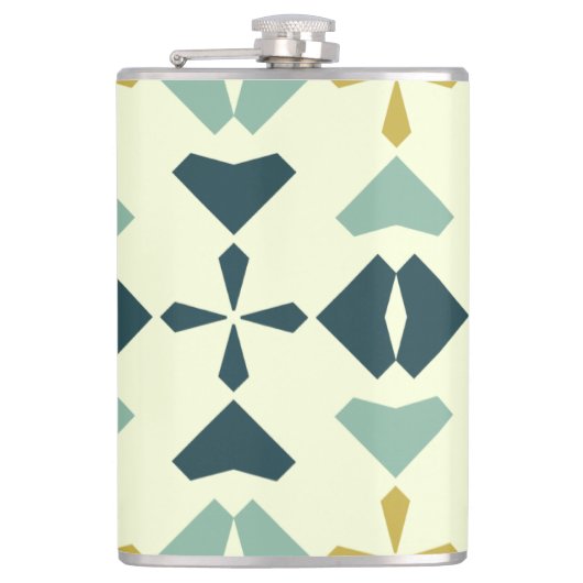 Vintage Geometric Pattern Flachmann (Vorderseite)
