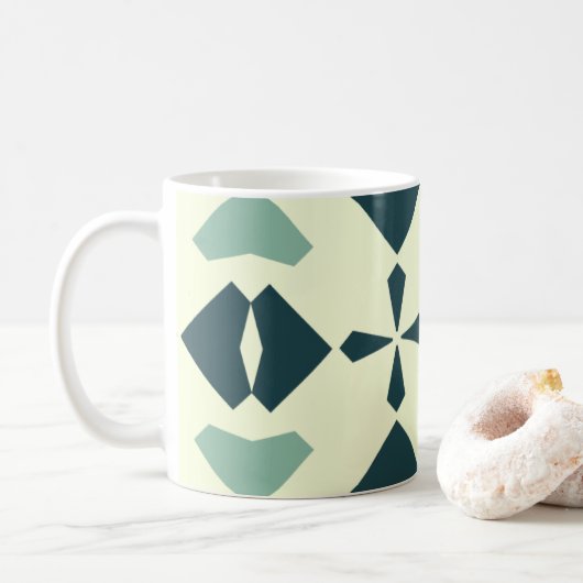 Vintage Geometric Pattern Kaffeetasse (Mit Donut)