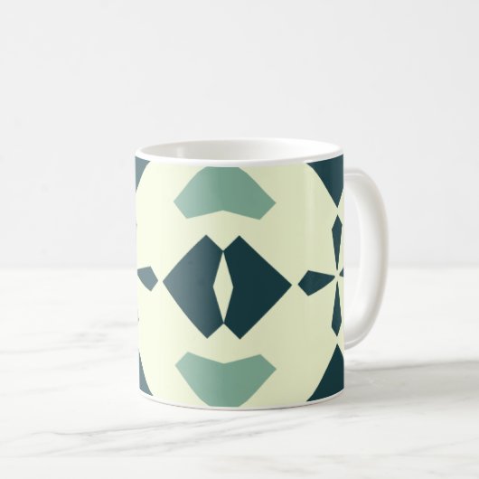 Vintage Geometric Pattern Kaffeetasse (VorderseiteRechts)