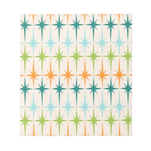 Vintage Geometric Starbursts Notizblock (Vorderseite)