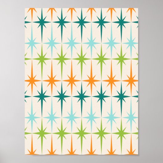 Vintage Geometric Starbursts Poster (Vorne)
