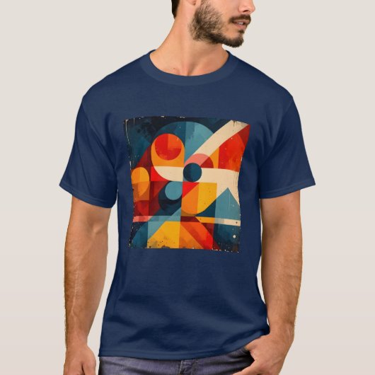 Vintage Geometric Symphony T-Shirt (Vorderseite)