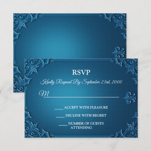 Vintage Geometric Teal Turquoise Party RSVP Card Karte (Vorne/Hinten)