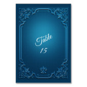 Vintage Geometric Teal Turquoise Wedding Party Tischnummer (Rückseite)