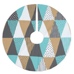 Vintage Geometrie: Abstrakte Illustration. Polyester Weihnachtsbaumdecke