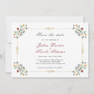 Vintage-Geometrie Intrigenes klassisches Motiv Hoc Save The Date