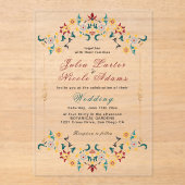 Vintage Geometrie — Klassische Motif Hochzeit Acryleinladungen (Vorderseite)