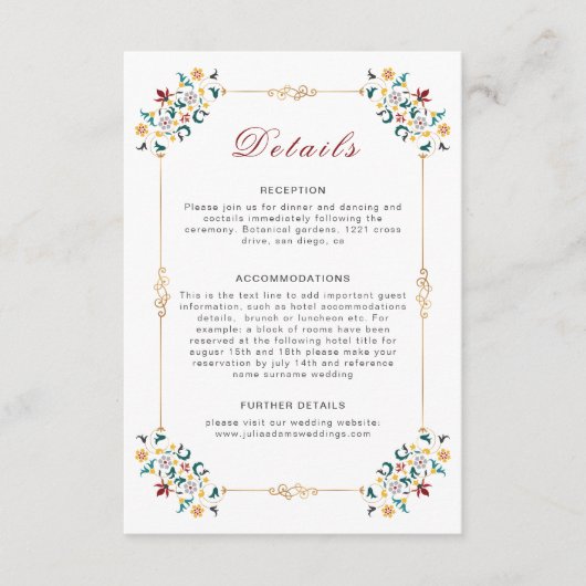 Vintage Geometrie — Klassische Motif Hochzeit Begleitkarte (Vorderseite)