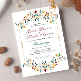 Vintage Geometrie — Klassische Motif Hochzeit Einladung