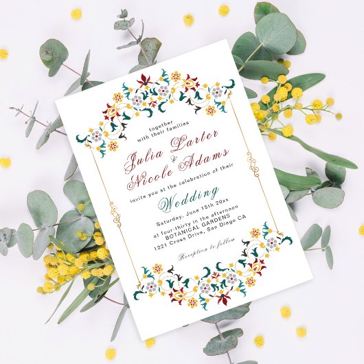 Vintage Geometrie — Klassische Motif Hochzeit Einladung