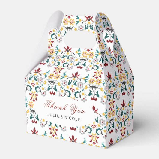 Vintage Geometrie — Klassische Motif Hochzeit Geschenkschachtel (Vorderseite)