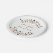 Vintage Geometrie — Klassische Motif Hochzeit Pappteller (Schrägansicht)