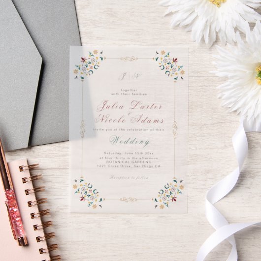 Vintage Geometrie — Klassische Motif Hochzeit Pergament Einladungen (Hochzeit)