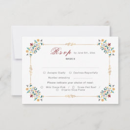 Vintage Geometrie — Klassische Motif Hochzeit RSVP Karte