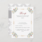 Vintage Geometrie — Klassische Motif Hochzeit RSVP Karte (Vorne/Hinten)