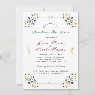 Vintage-Geometrie Klassisches Motiv Hochzeitsempfa Einladung