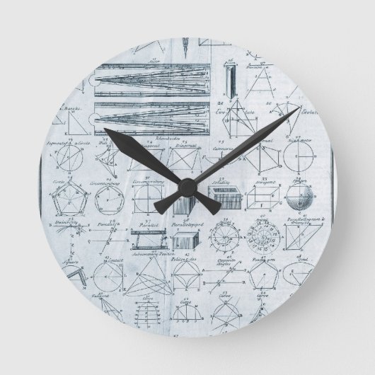 Vintage Geometrie Runde Wanduhr (Vorderseite)