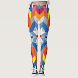 Vintage Geometrisch: Skandinavische Farbblöcke Leggings