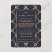 Vintage geometrische Art Deco Gatsby Hochzeitdetai Begleitkarte (Vorderseite)