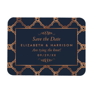 Vintage geometrische Art Deco Gatsby Save The Date Magnet