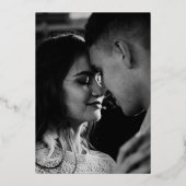 Vintage Geometrische Art Deco Hochzeit Lila Gold Folieneinladung (Rückseite)