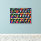 Vintage geometrische Kuben Leinwanddruck (Insitu (Holzboden))