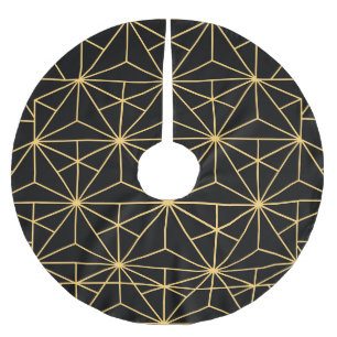 Vintage geometrische Kunst im Art Deco-Stil aus de Polyester Weihnachtsbaumdecke