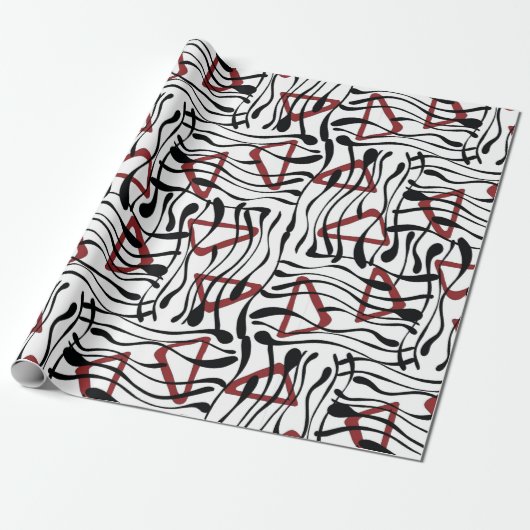 Vintage geometrische Musterkunst Geschenkpapier (Ungerollt)