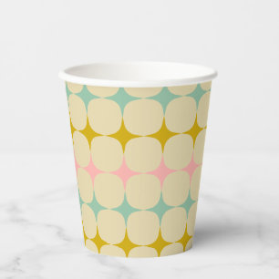 Vintage geometrische Pastell-Sterne Mod Brautparty Pappbecher