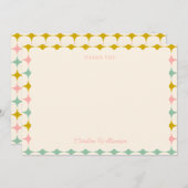 Vintage geometrische Pastelle Personalisierte Baby Dankeskarte (Vorne/Hinten)