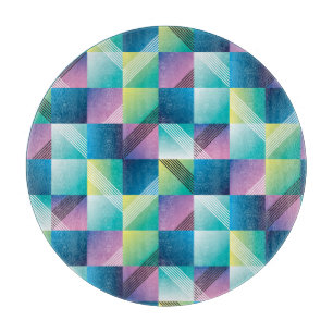 Vintage geometrische Quadrate: abstraktes Muster Schneidebrett
