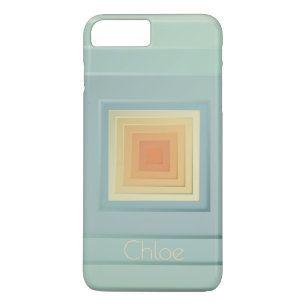 Vintage geometrische Quadrate (hellblau und gelb) Case-Mate iPhone Hülle