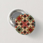 vintage geometrische Steppblock-Kunstmuster Button (Vorne & Hinten)