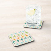 Vintage geometrische Sternexplosion-harte Getränkeuntersetzer (Rechte Seite)