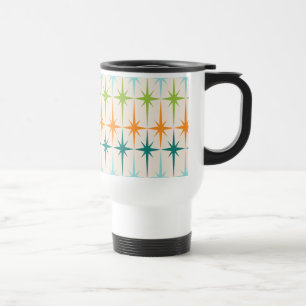Vintage geometrische Sternexplosion-Reise-Tasse Reisebecher
