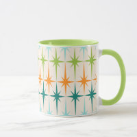 Vintage geometrische Sternexplosion-Wecker-Tasse