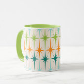 Vintage geometrische Sternexplosion-Wecker-Tasse Tasse (Vorderseite Links)