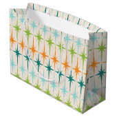 Vintage geometrische Sternexplosionen - Geschenkta Große Geschenktüte (Rückseite Schrägansicht)