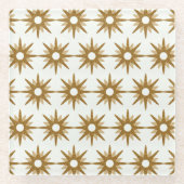 Vintage geometrische Sternexplosionen Glasuntersetzer (Vorderseite)