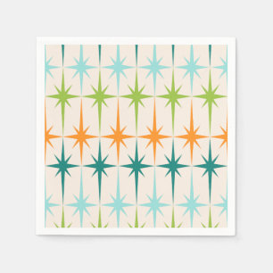 Vintage geometrische Sternexplosionen Papier Napki Serviette