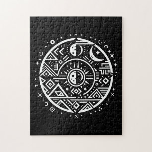 Vintage geometrische Tribalkunst Puzzle