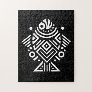 Vintage geometrische Tribalkunst Puzzle